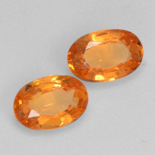 Gemas de granate espesartita naranja natural de 0,93 ct, corte óvalo, VVS-VS