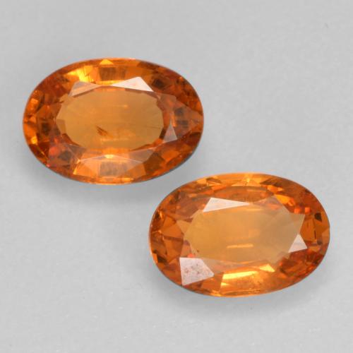 Gemas de granate espesartita naranja natural de 1,10 ct, corte óvalo, VS