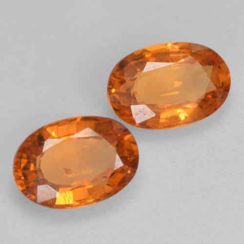 Gemas de granate espesartita naranja natural de 1,10 ct, corte óvalo, VS
