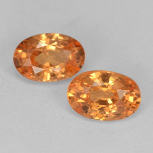 Gemas de Hilo de espesartita Ámbar naranja natural de 1.36 ct, Corte Óvalo, VS-SI