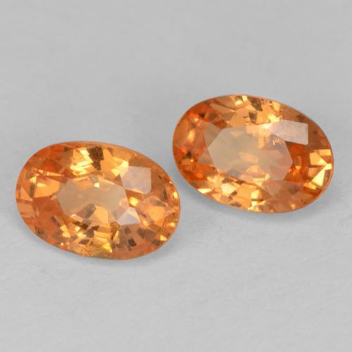 Gemas de Hilo de espesartita Ámbar naranja natural de 1.36 ct, Corte Óvalo, VS-SI