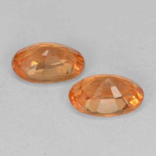Gemas de Hilo de espesartita Ámbar naranja natural de 1.36 ct, Corte Óvalo, VS-SI