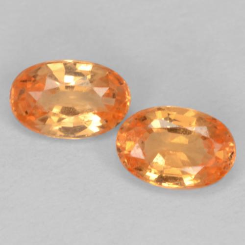 Gemas de granate espesartita naranja natural de 0,64 ct, corte óvalo, VS