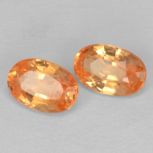 Gemas de granate espesartita naranja natural de 0,64 ct, corte óvalo, VS