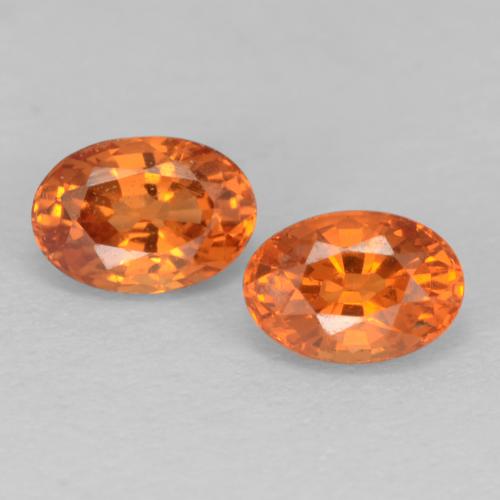 Gemas de granate espesartita naranja natural de 0,95 ct, corte óvalo, VS