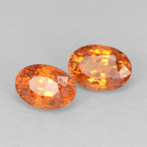 Gemas de granate espesartita naranja natural de 0,95 ct, corte óvalo, VS