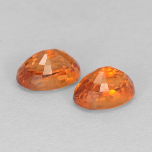 Gemas de granate espesartita naranja natural de 0,95 ct, corte óvalo, VS
