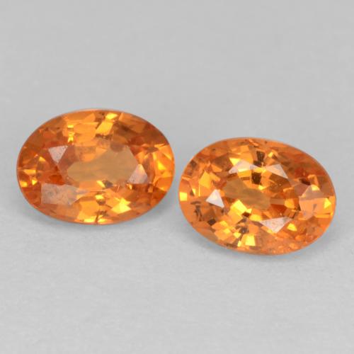 Gemas de Hilo de espesartita Naranja claro natural de 1.29 ct, Corte Óvalo, VS-SI