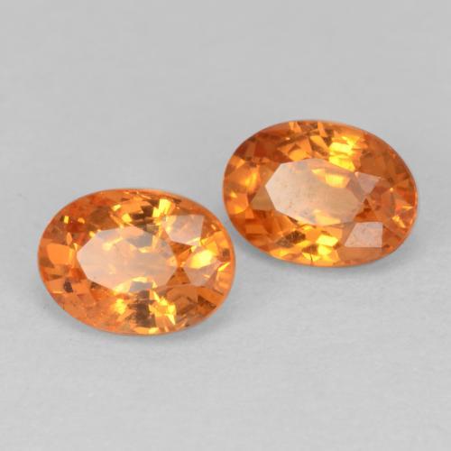 Gemas de Hilo de espesartita Naranja claro natural de 1.29 ct, Corte Óvalo, VS-SI