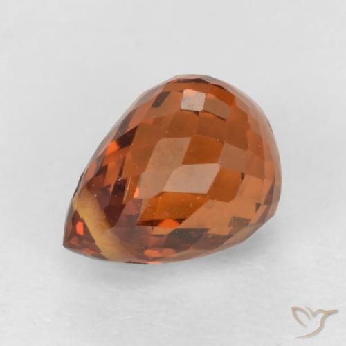 1.29ct Natural Naranja rojizo Hilo de espesartita, Corte Briolette, VS