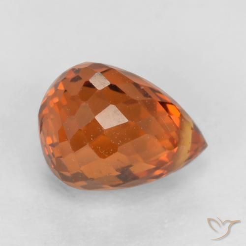 Hilo de espesartita Naranja rojizo natural de 1.29 ct, Corte Briolette, VS