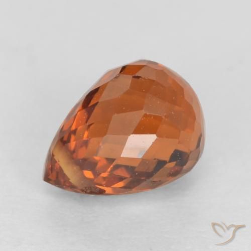 Hilo de espesartita Naranja rojizo natural de 1.29 ct, Corte Briolette, VS