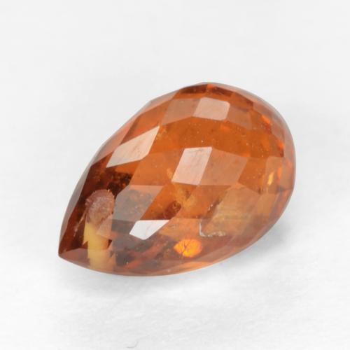Hilo de espesartita Ámbar naranja natural de 1.89 ct, Corte Briolette, VS