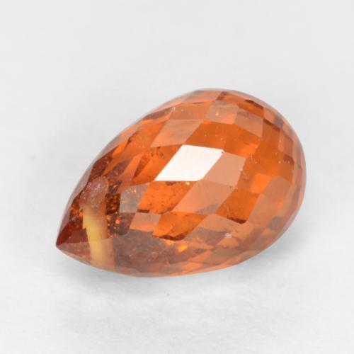 Hilo de espesartita Ámbar naranja natural de 1.89 ct, Corte Briolette, VS