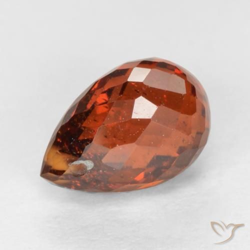 Granate espesartita rojo natural de 1,78 ct, briolette, SI