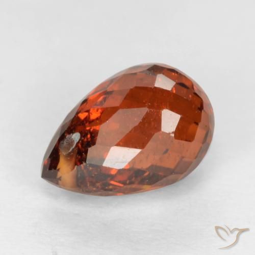 Granate espesartita rojo natural de 1,78 ct, briolette, SI