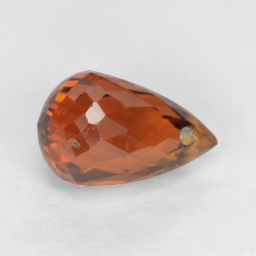Granate espesartita rojo natural de 1,33 ct, briolette, VS