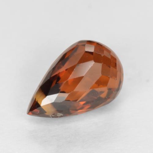 Granate espesartita rojo natural de 1,33 ct, briolette, VS