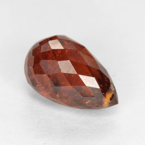 Granate espesartita rojo natural de 2,89 ct, briolette, SI