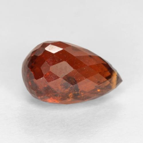 Granate espesartita rojo natural de 2,89 ct, briolette, SI