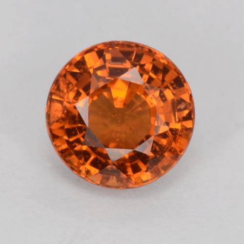 Granate espesartita naranja natural de 0,80 ct, corte redondo, VS