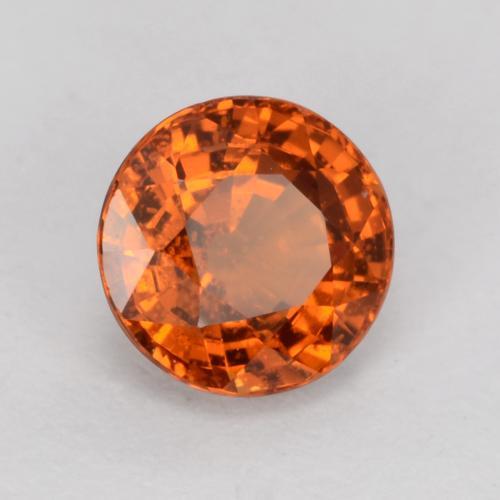 Granate espesartita naranja natural de 0,80 ct, corte redondo, VS