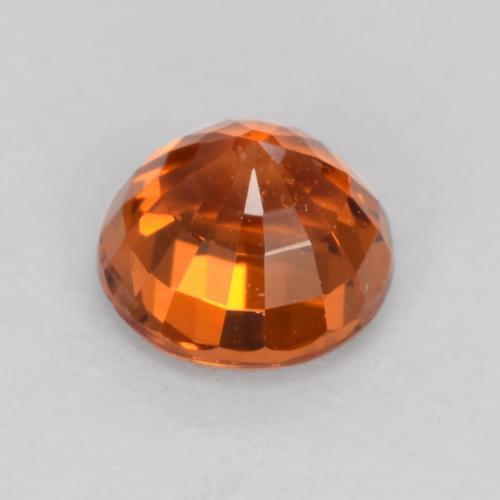 Granate espesartita naranja natural de 0,80 ct, corte redondo, VS