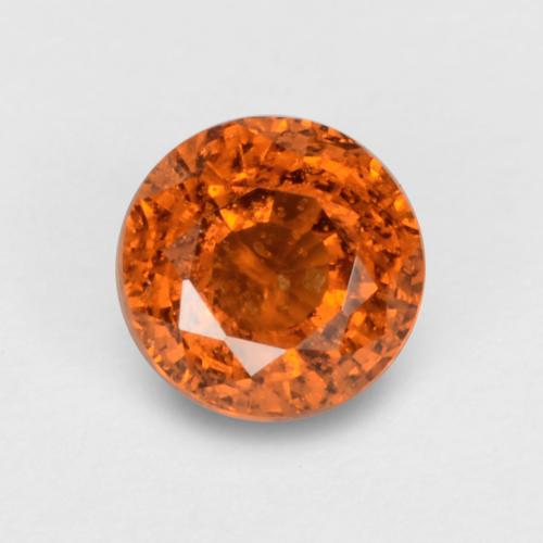 Hilo de espesartita Naranja medio natural de 0.71 ct, Corte Redondo, VS