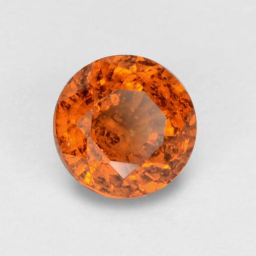 Hilo de espesartita Naranja medio natural de 0.71 ct, Corte Redondo, VS