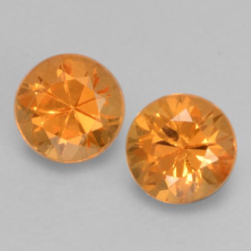 Gemas de granate espesartita naranja natural de 0,43 ct, corte redondo, VS