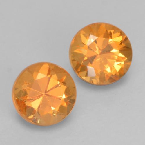 Gemas de granate espesartita naranja natural de 0,43 ct, corte redondo, VS
