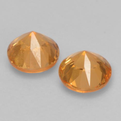 Gemas de granate espesartita naranja natural de 0,43 ct, corte redondo, VS