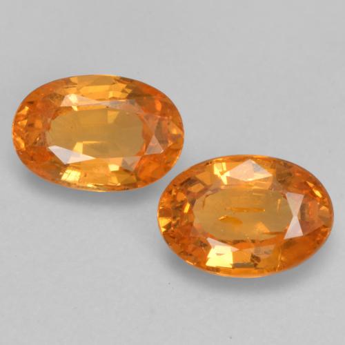 Gemas de granate espesartita naranja natural de 1,19 ct, corte óvalo, VS