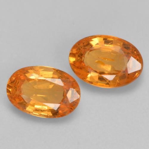 Gemas de granate espesartita naranja natural de 1,19 ct, corte óvalo, VS
