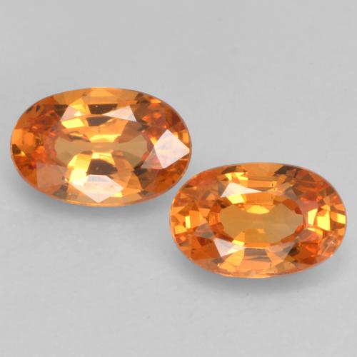Gemas de granate espesartita naranja natural de 1,11 ct, corte óvalo, VS
