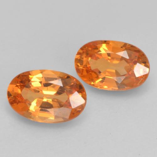 Gemas de granate espesartita naranja natural de 1,11 ct, corte óvalo, VS