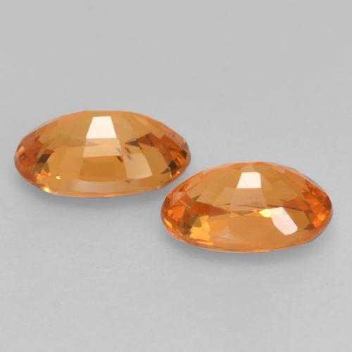 Gemas de granate espesartita naranja natural de 1,11 ct, corte óvalo, VS