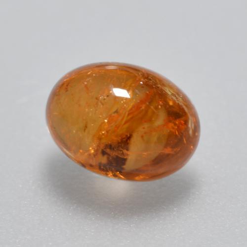 Granate espesartita naranja natural de 1,88 ct, corte óvalo, transparente