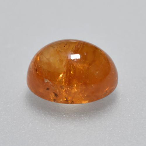 Granate espesartita naranja natural de 1,88 ct, corte óvalo, transparente