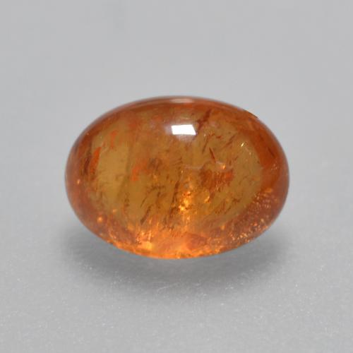 Hilo de espesartita Naranja oscuro medio natural de 1.35 ct, Corte Óvalo, Transparente