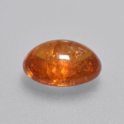 Hilo de espesartita Naranja oscuro medio natural de 1.35 ct, Corte Óvalo, Transparente