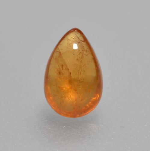 Hilo de espesartita Naranja medio natural de 0.56 ct, En forma de pera, Transparente
