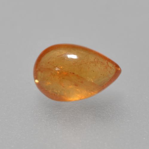 Hilo de espesartita Naranja medio natural de 0.56 ct, En forma de pera, Transparente