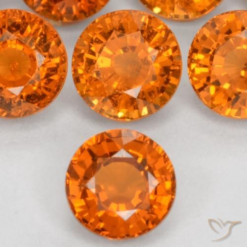 0.51ct Natural Naranja medio Hilo de espesartita, Redondo, VS