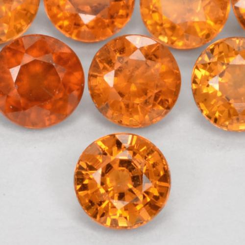 Hilo de espesartita Naranja medio natural de 0.31 ct, Redondo, VS