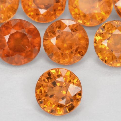 Hilo de espesartita Naranja medio natural de 0.31 ct, Redondo, VS
