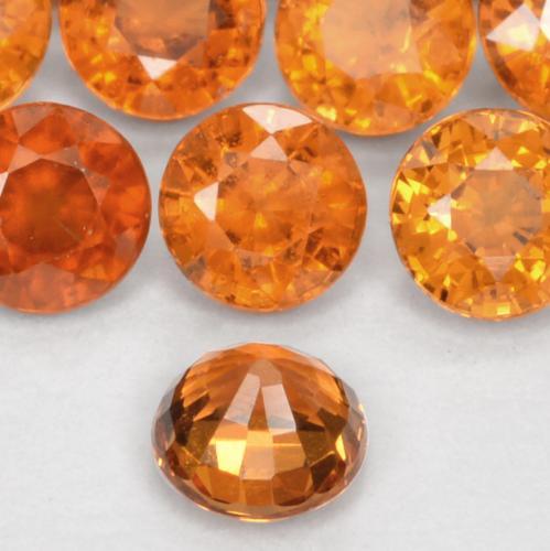 Hilo de espesartita Naranja medio natural de 0.31 ct, Redondo, VS