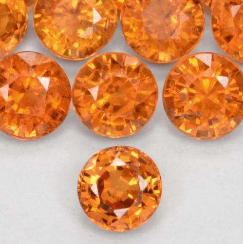 Hilo de espesartita Naranja rojizo natural de 0.26 ct, Redondo, VS