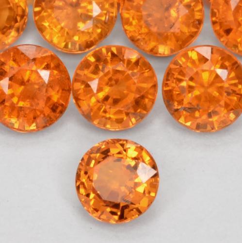 Hilo de espesartita Naranja rojizo natural de 0.26 ct, Redondo, VS