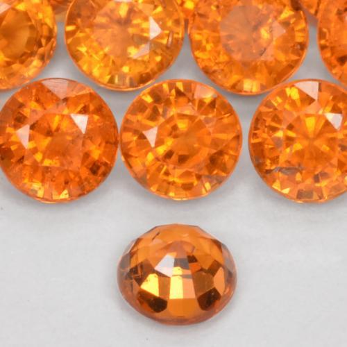 Hilo de espesartita Naranja rojizo natural de 0.26 ct, Redondo, VS